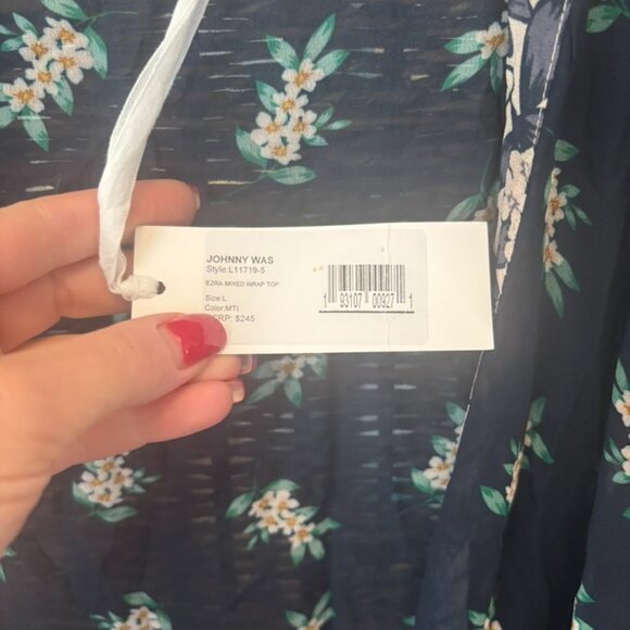 NWTs Johnny Was Jade Ezra Mixed Floral Wrap Top Kimono (L) Large - Picture 7 of 8